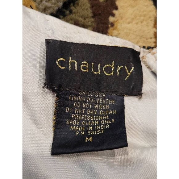 NWT Chaudry Dress Women's Medium Black Silk Beaded Long Formal Gala Whimsigoth - Picture 4 of 9